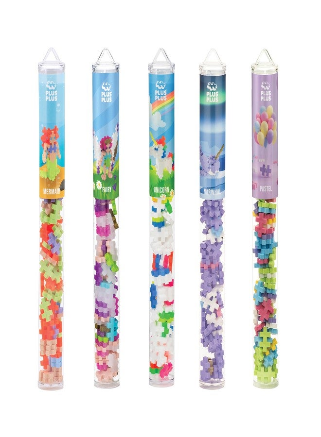 Plus-Plus PLUS PLUS Building Block Playset Kit, Themed Figures 3D Puzzle, Fun Stem Toys for Kids, 350 Mini Interlocking Pieces - 5 Tube Bundle, Fantasy - Image 1